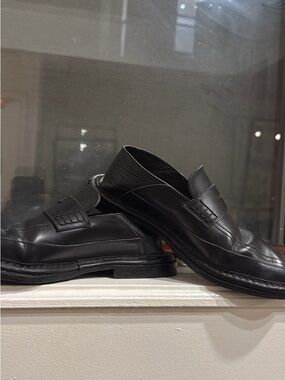 Loewe Black Leather Penny Loafers for Men